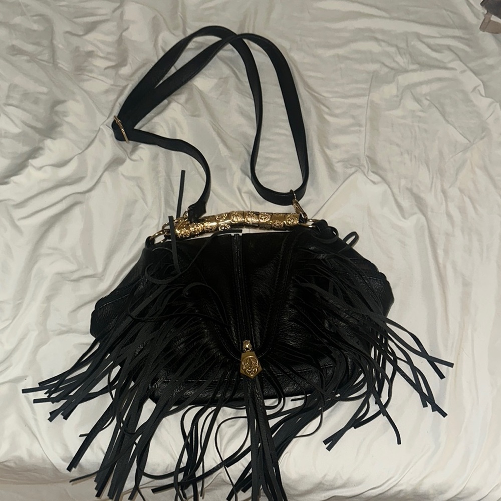 Black Fringe Women's Bag